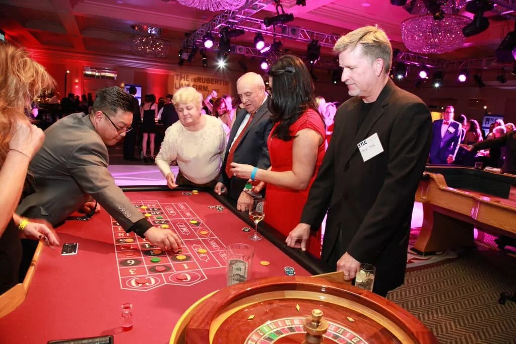 Casino table action at the LA Trial Lawyers Charities fundraiser